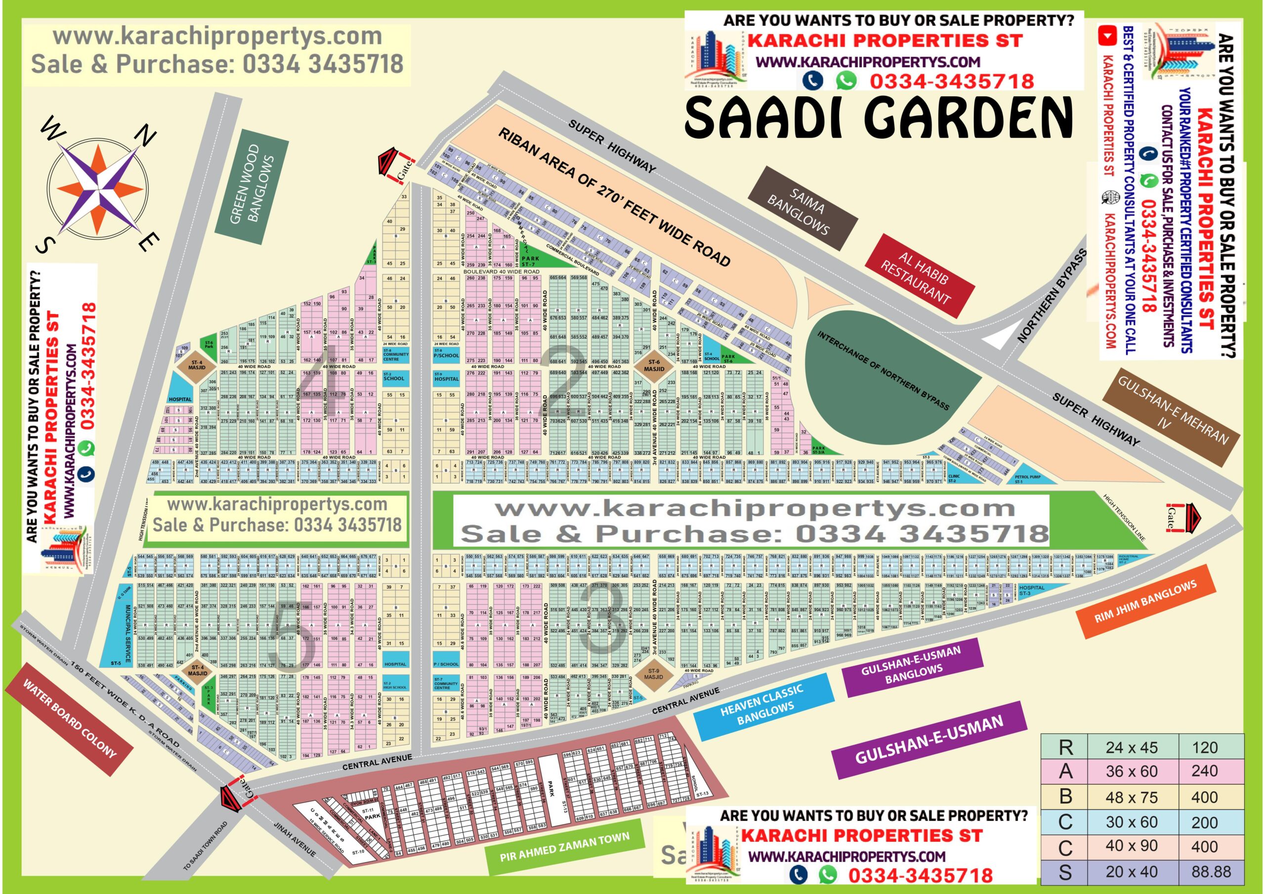 plot for sale Saadi Gardens