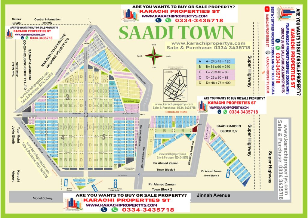Saadi Town Plots Location
