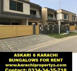 Askari 6 House for Rent Karachi