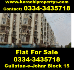 3Bed FlatForSale Gulsitan-e-Johar Karachi