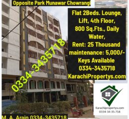 FlatForRentGulistaneJauharKarachi