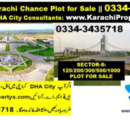 500 YARD PLOT DHA CITY KARACHI SECTOR 6 FOR SALE PRIME LOCATION