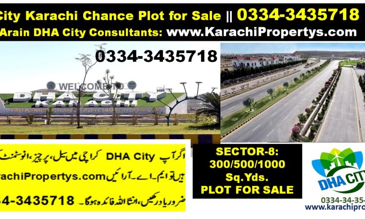 Investment 500 Yard Plot DHA City Karachi Sector 8 for Sale