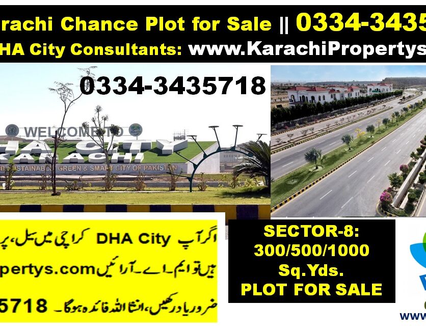 Investment 500 Yard Plot DHA City Karachi Sector 8 for Sale