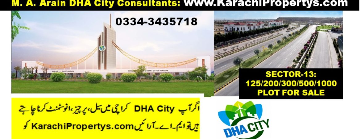 125 Yard Plot for Sale Sector 13 Sub Sector F DHA City Karachi