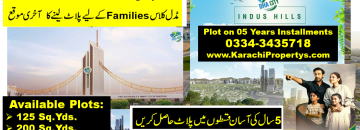 Indus Hills DHA City Karachi plot for sale 5 Years Payment Plan